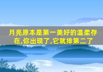 月亮原本是第一美好的温柔存在,你出现了,它就排第二了