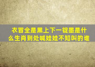 衣冒全是黑上下一锭墨是什么生肖到处喊娃娃不知叫的谁