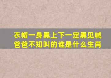 衣帽一身黑上下一定黑见喊爸爸不知叫的谁是什么生肖