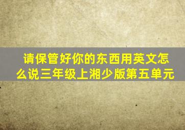 请保管好你的东西用英文怎么说三年级上湘少版第五单元