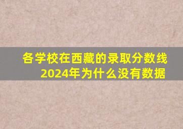 各学校在西藏的录取分数线2024年为什么没有数据