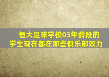 恒大足球学校03年龄段的学生现在都在那些俱乐部效力